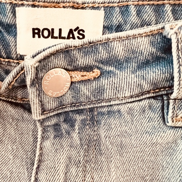 WOMEN’S STYLISH ROLLAS DUSTERS SLIM BOOTCUT HIGH RISE JEANS IN BRAD BLUE EUC - Picture 12 of 12